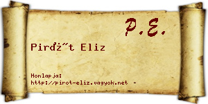 Pirót Eliz névjegykártya